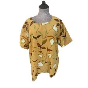 Instant Glamour Limited Express Leaf Print Top Size XL Vintage